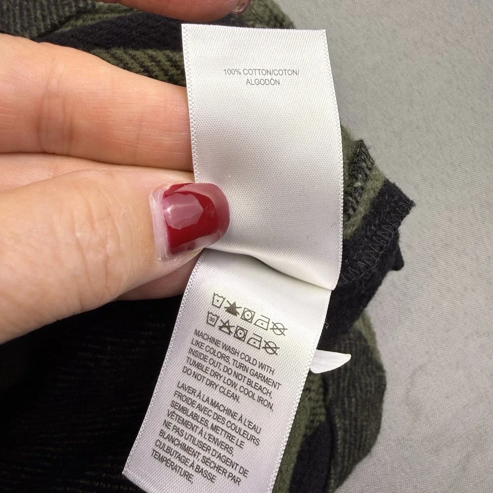 Lucky Brand NWT Shacket‎ Womens XL Green Black Plaid Flannel Oversized Pockets